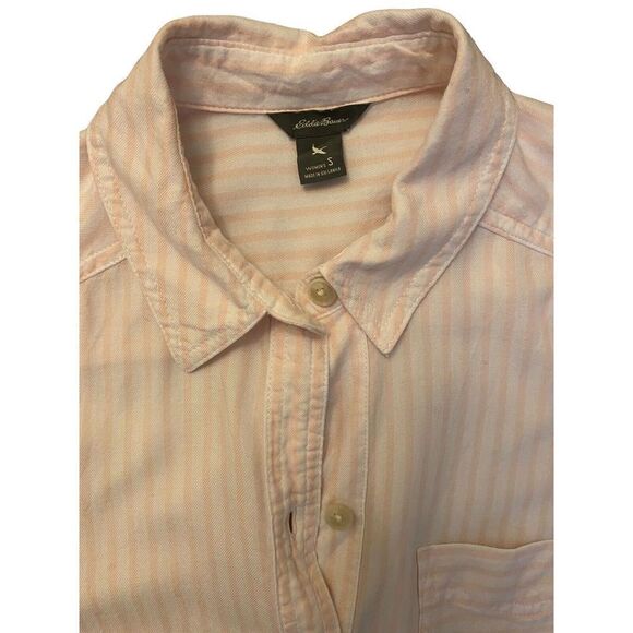 eddie bauer  Women’s striped Pink And White button down Top Size Small - Picture 2 of 7